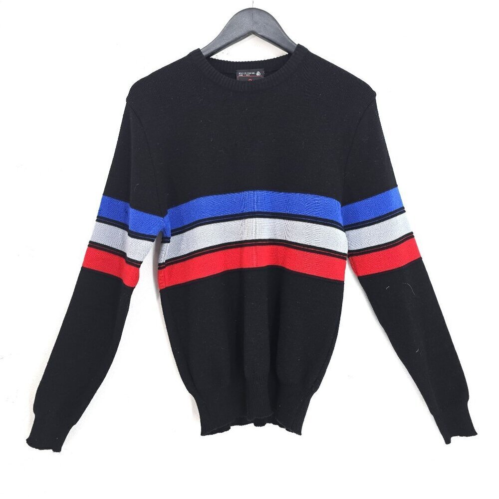 Vintage 90s Demetre Black Blue Red Prostate Cancer Logo Jumper Sweater Men's M